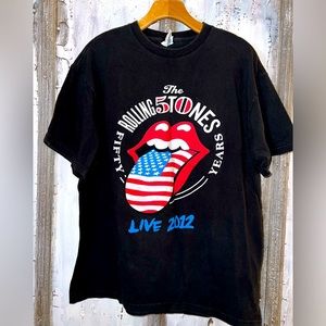 The Rolling Stones 50 & Counting Gorilla American Flag Tee 2012 Size L